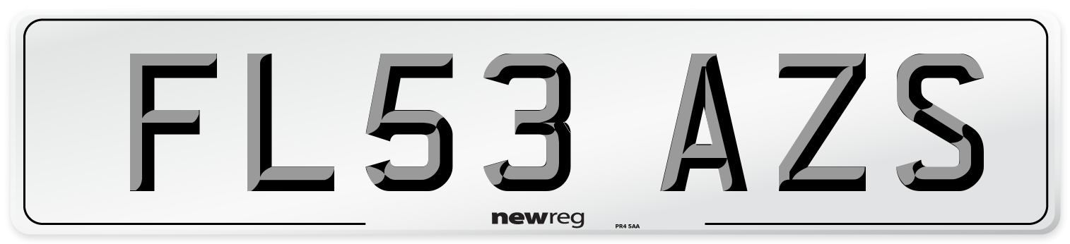 FL53 AZS Number Plate from New Reg